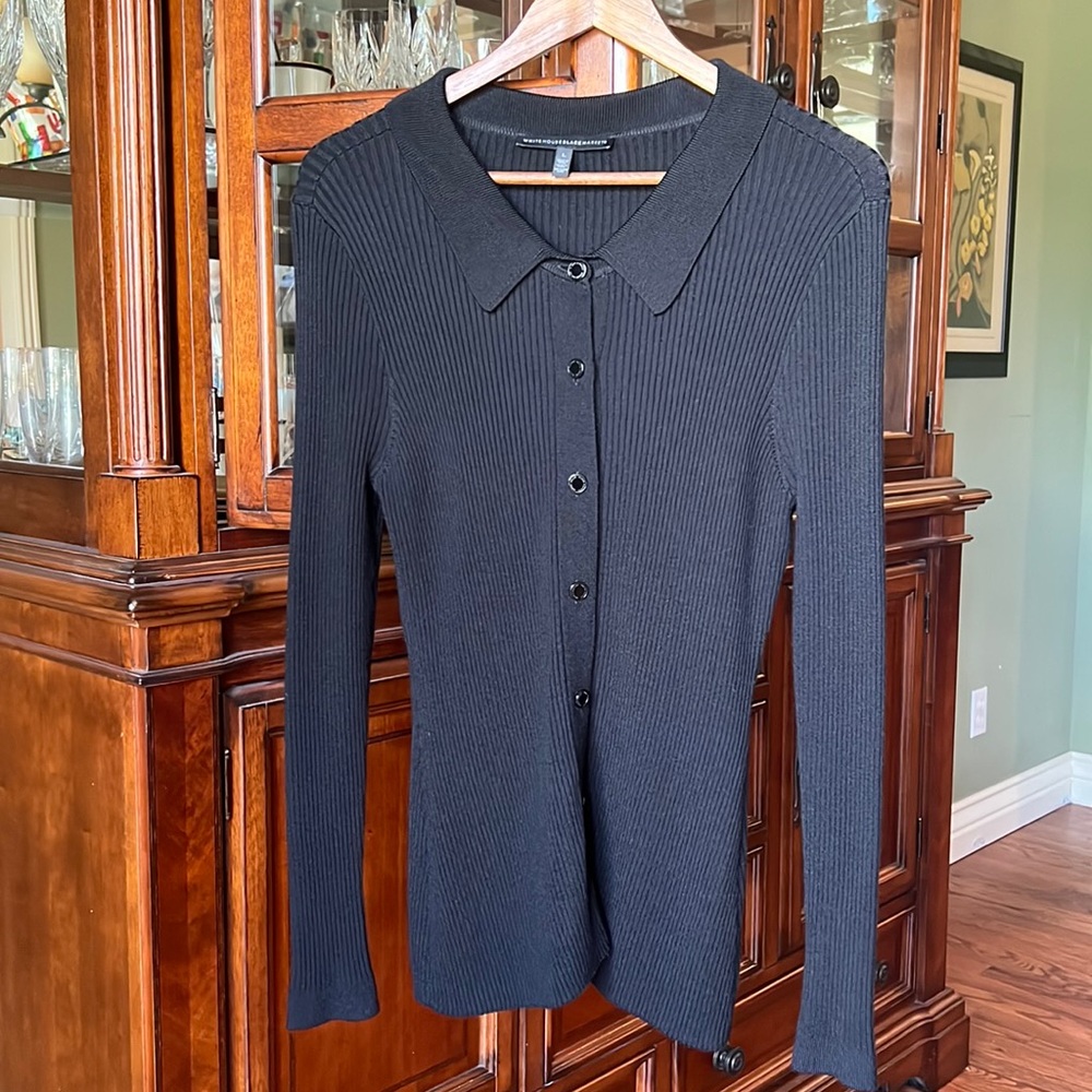 Collared stretch knit sweater cardigan from WHBM